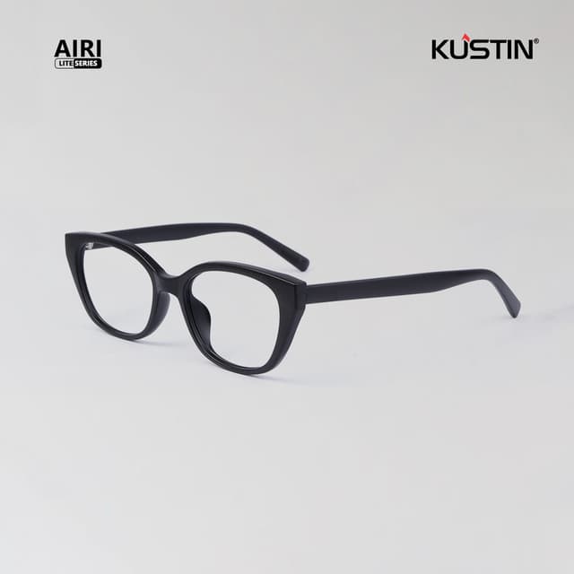 Kustin – Airi | Frame Kacamata Antiradiasi Cat Eye Premium - BLACK