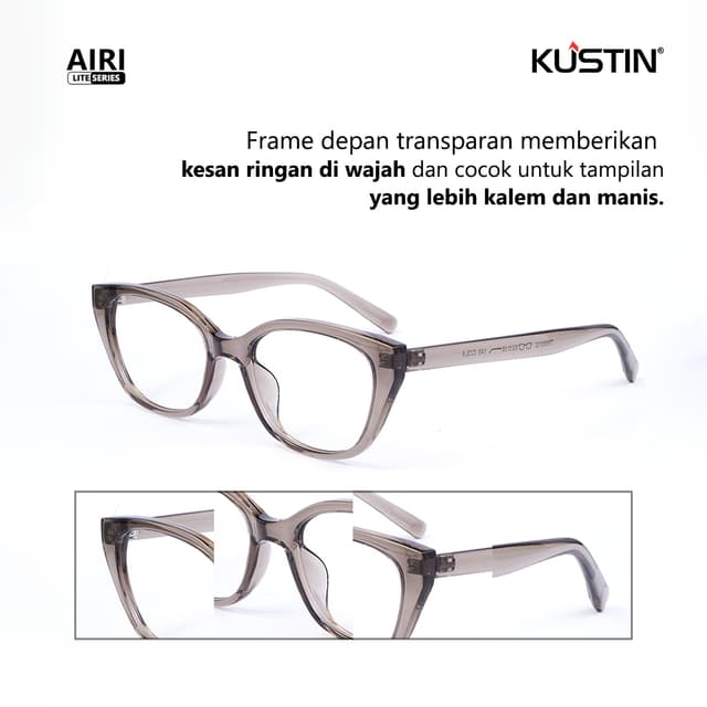 Kustin – Airi | Frame Kacamata Antiradiasi Cat Eye Premium