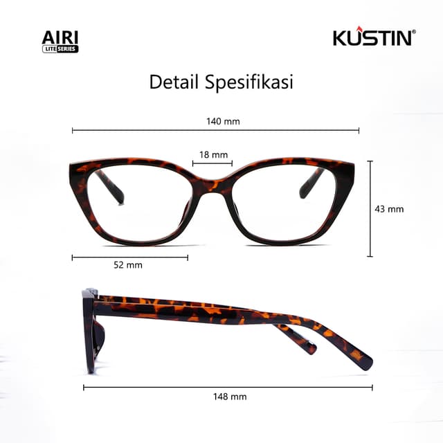 Kustin – Airi | Frame Kacamata Antiradiasi Cat Eye Premium