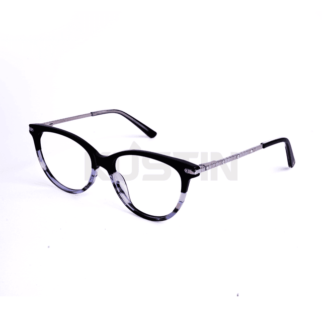 Kustin BORA | Frame Kacamata Cat Eye Elegan Unisex | Ringan Nyaman | Bisa Lensa Minus, Plus & Blue Light - BLACK MARBLE