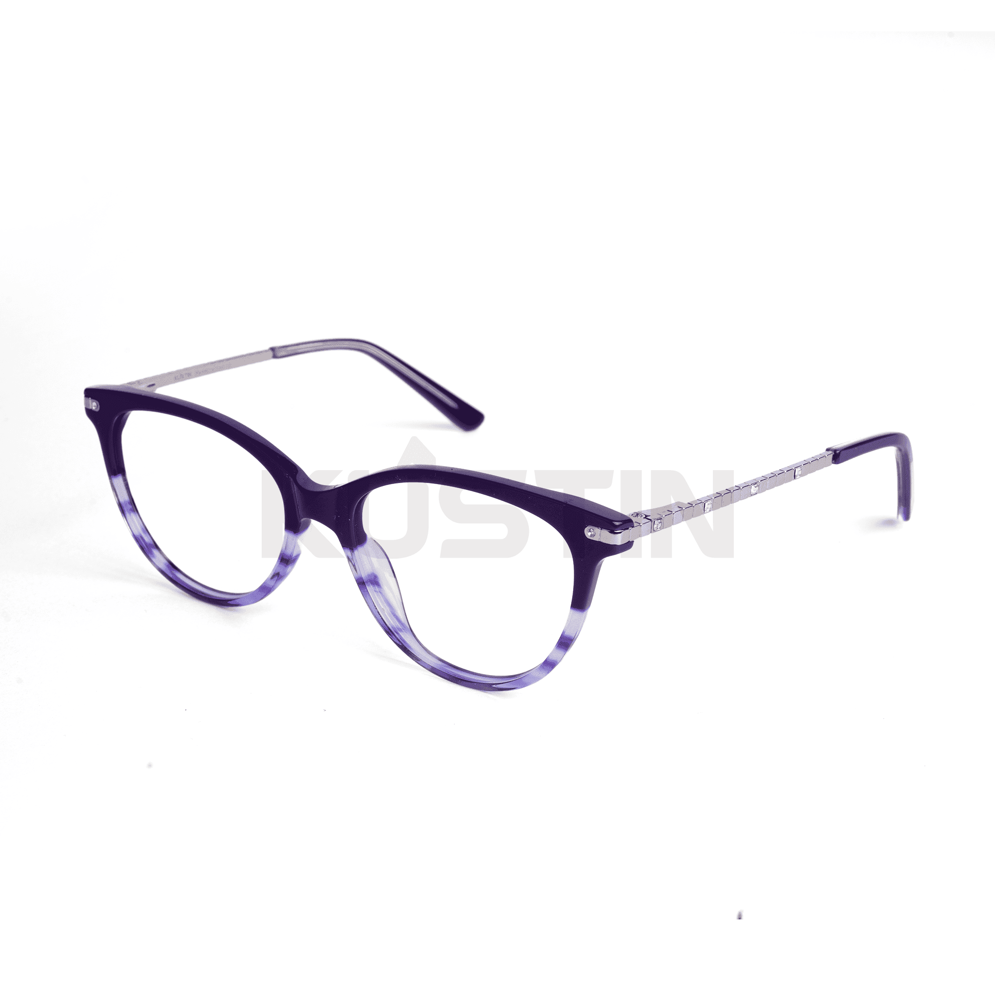 Kustin BORA | Frame Kacamata Cat Eye Elegan Unisex | Ringan Nyaman | Bisa Lensa Minus, Plus & Blue Light - PURPLE GRADASI