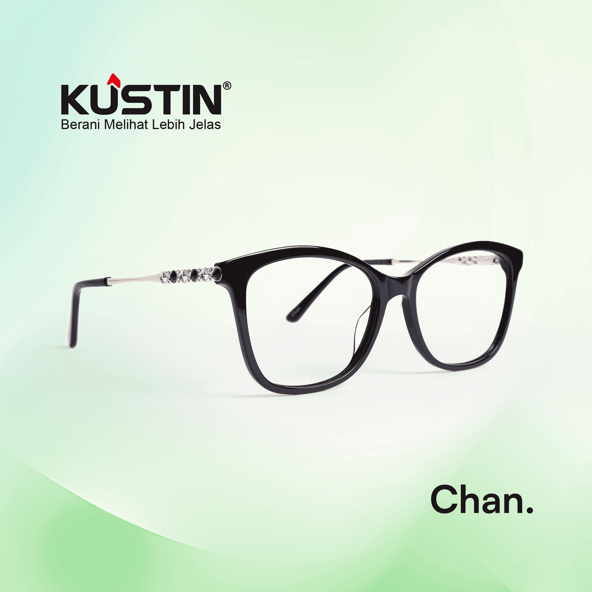 Kustin CHAN | Frame Kacamata Soft Square Unisex Premium | Bisa Lensa Minus Plus Silinder | Ringan & Nyaman
