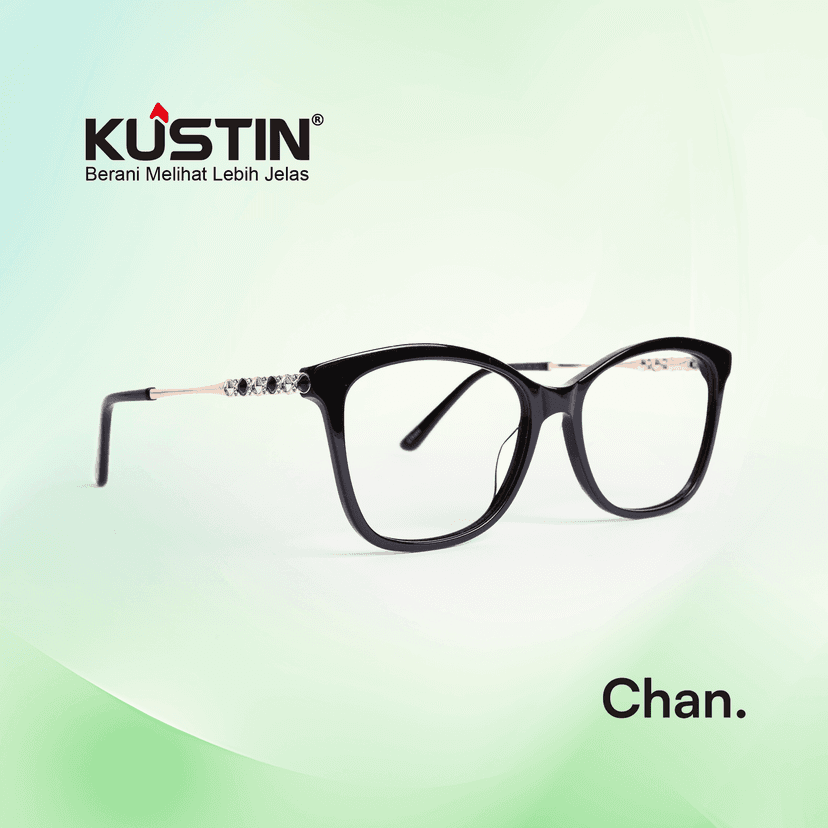 Kustin CHAN | Frame Kacamata Soft Square Unisex Premium | Bisa Lensa Minus Plus Silinder | Ringan & Nyaman