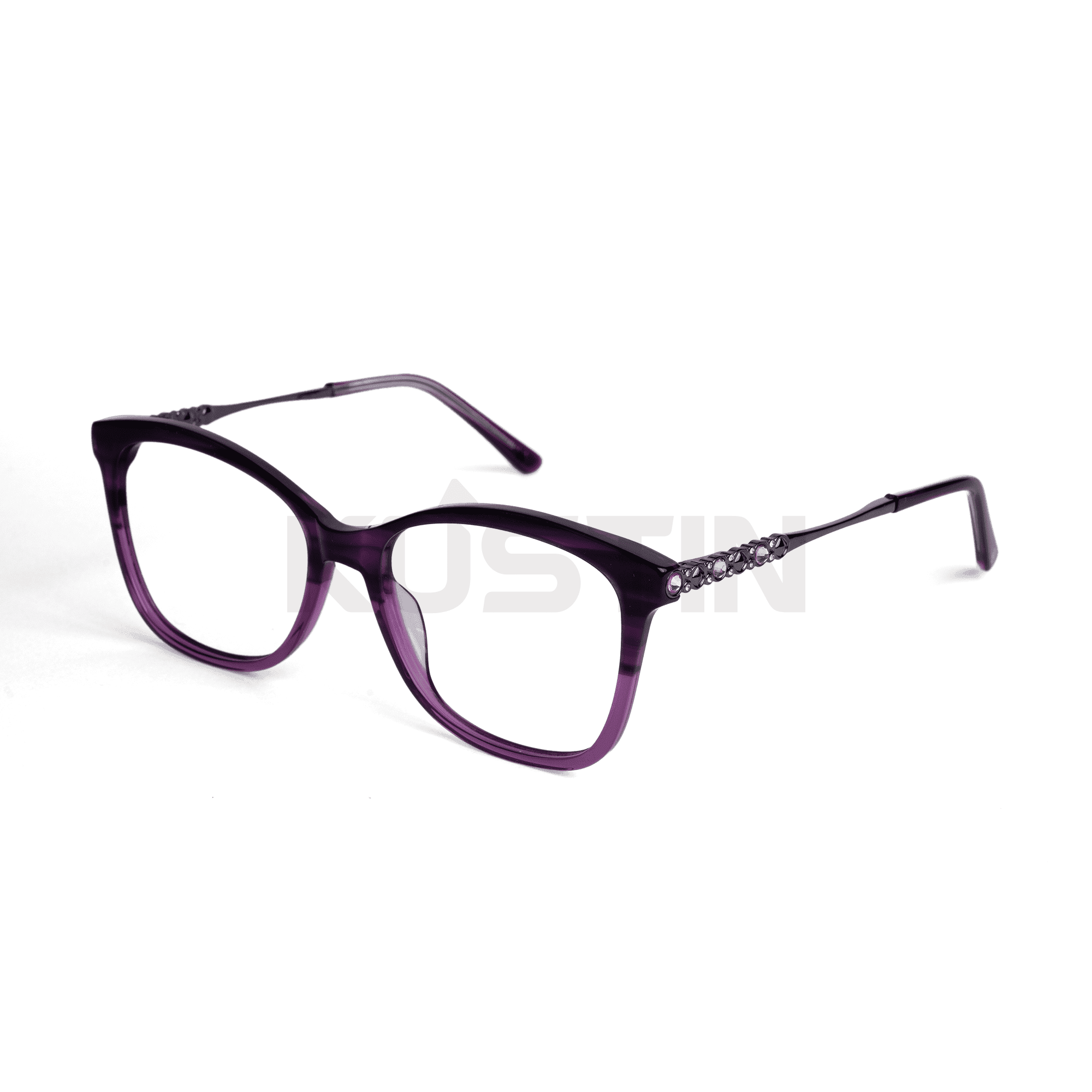 Kustin CHAN | Frame Kacamata Soft Square Unisex Premium | Bisa Lensa Minus Plus Silinder | Ringan & Nyaman - PURPLE GLOSSY