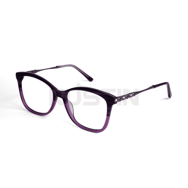 Kustin CHAN | Frame Kacamata Soft Square Unisex Premium | Bisa Lensa Minus Plus Silinder | Ringan & Nyaman - PURPLE GLOSSY