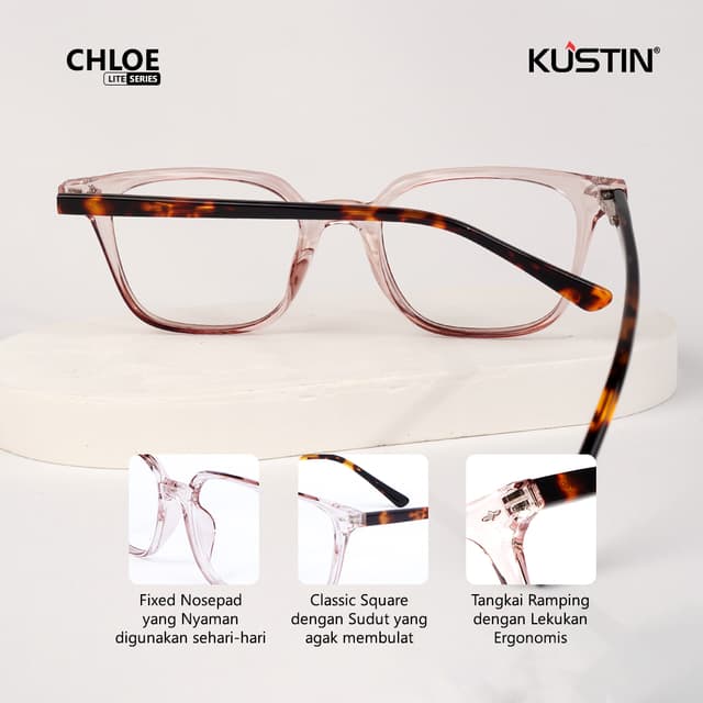 Kustin – CHLOE | Frame Kacamata Kotak Korean Style Premium