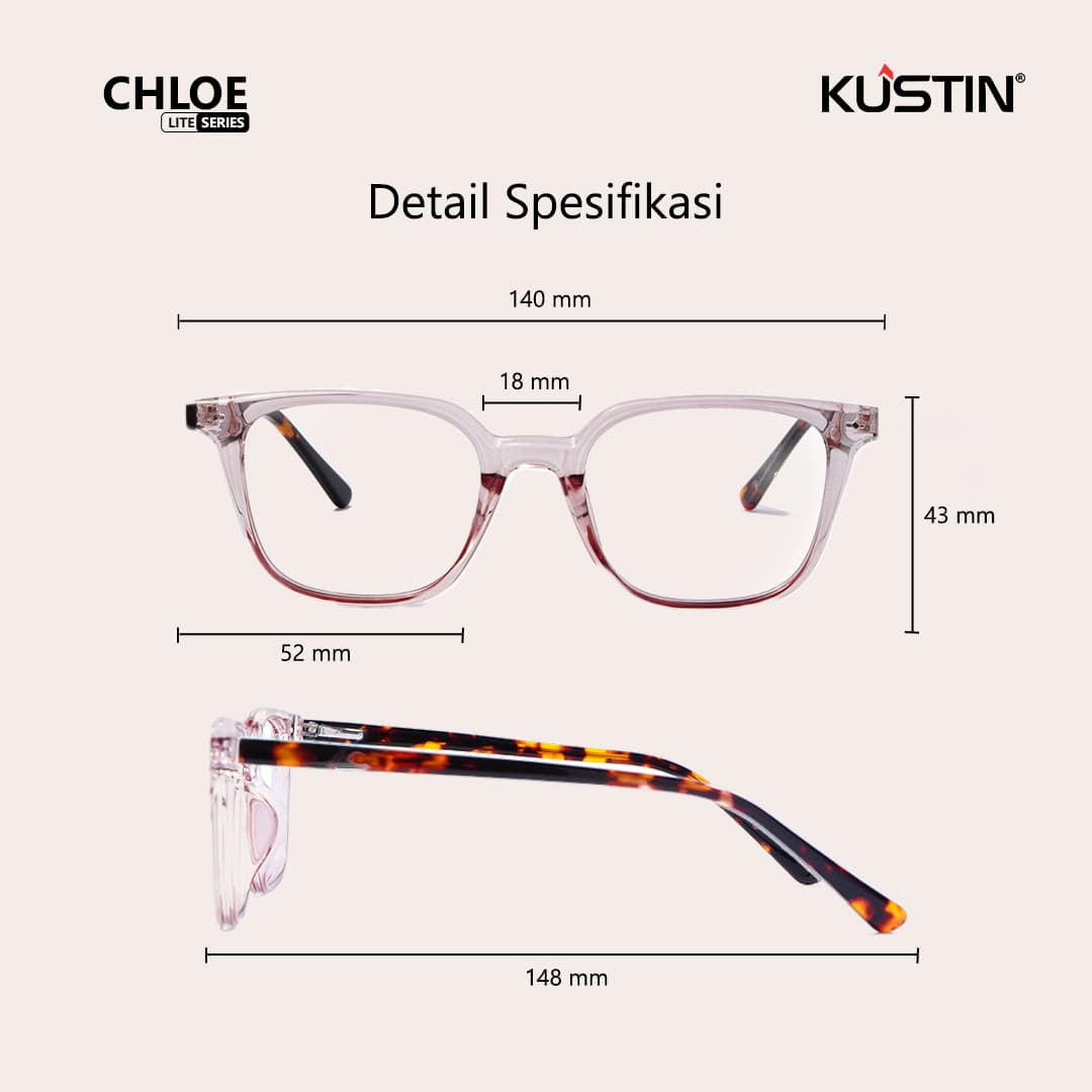 Kustin – CHLOE | Frame Kacamata Kotak Korean Style Premium