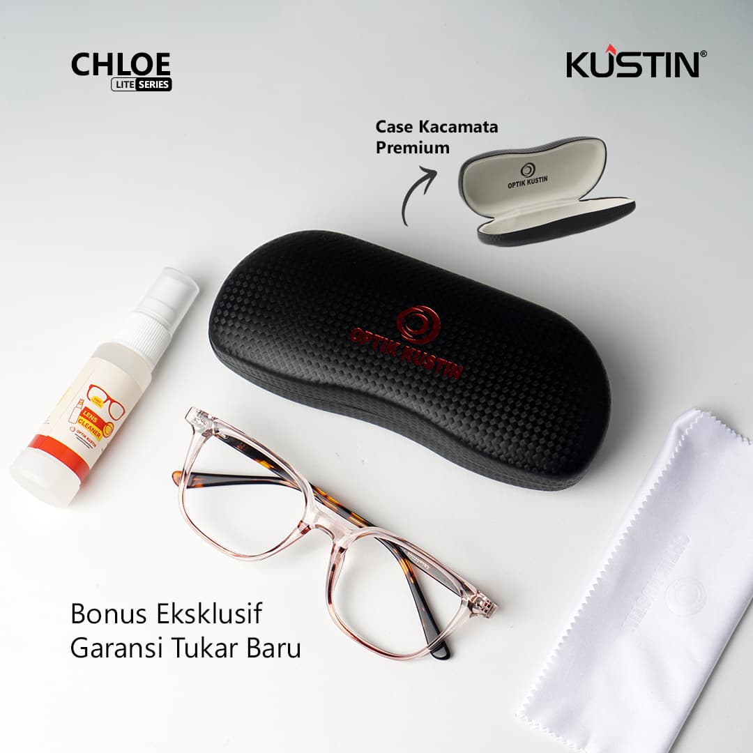 Kustin – CHLOE | Frame Kacamata Kotak Korean Style Premium