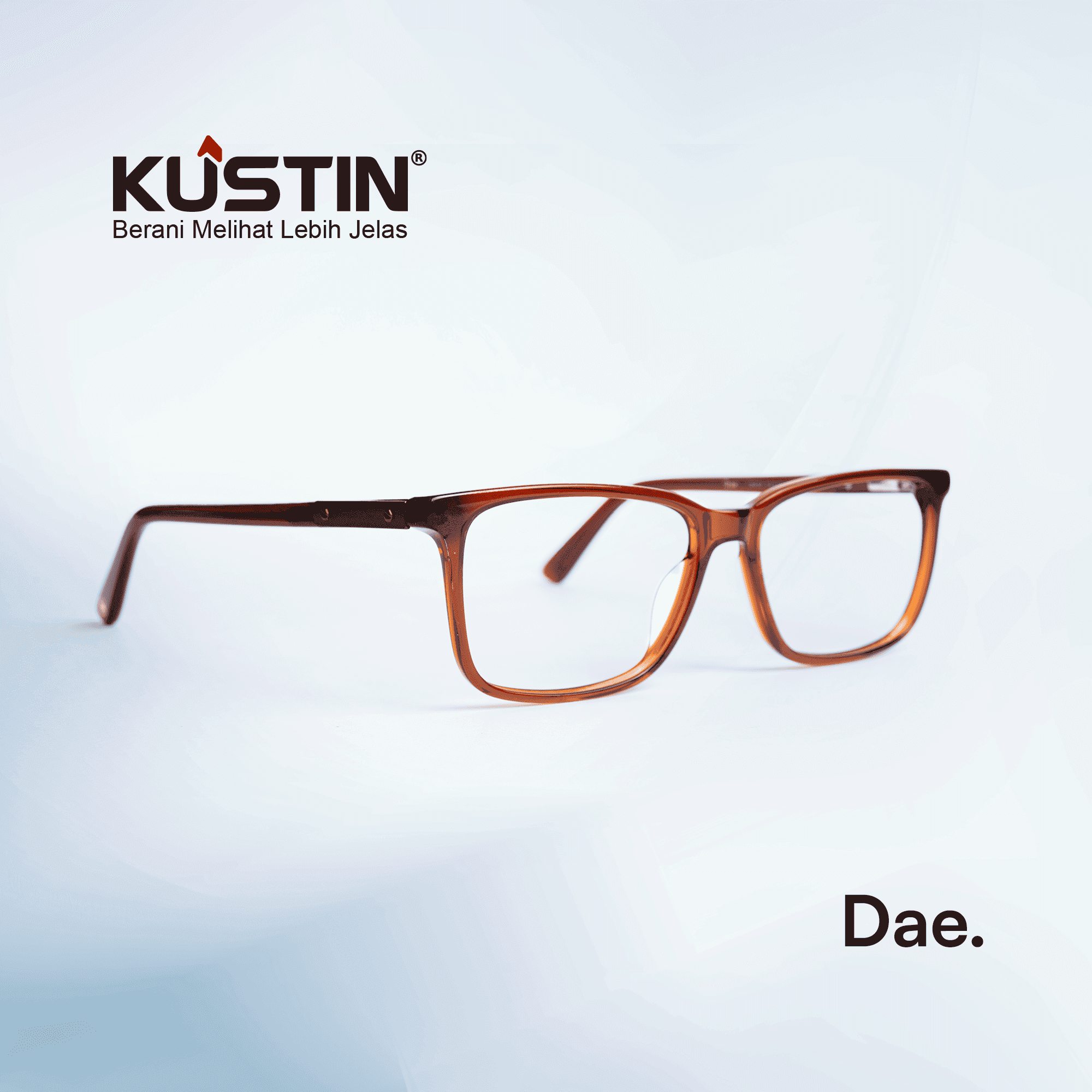 Kustin DAE | Frame Kacamata Square Unisex Minimalis | Bisa Lensa Minus Plus Silinder | Ringan & Nyaman