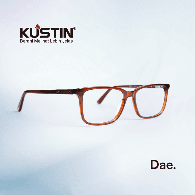 Kustin DAE | Frame Kacamata Square Unisex Minimalis | Bisa Lensa Minus Plus Silinder | Ringan & Nyaman
