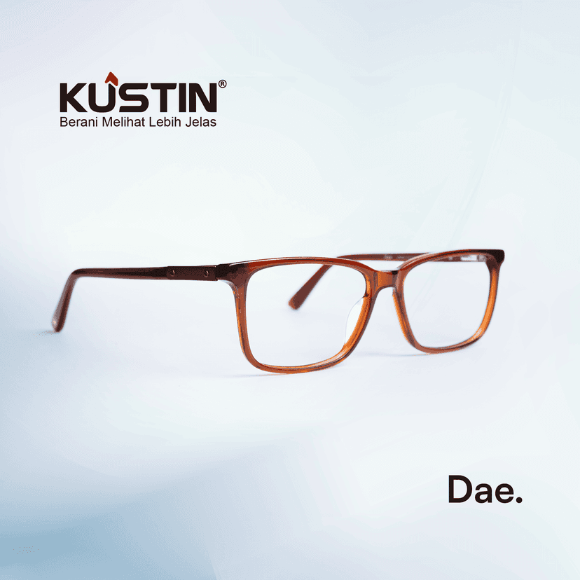 Kustin DAE | Frame Kacamata Square Unisex Minimalis | Bisa Lensa Minus Plus Silinder | Ringan & Nyaman