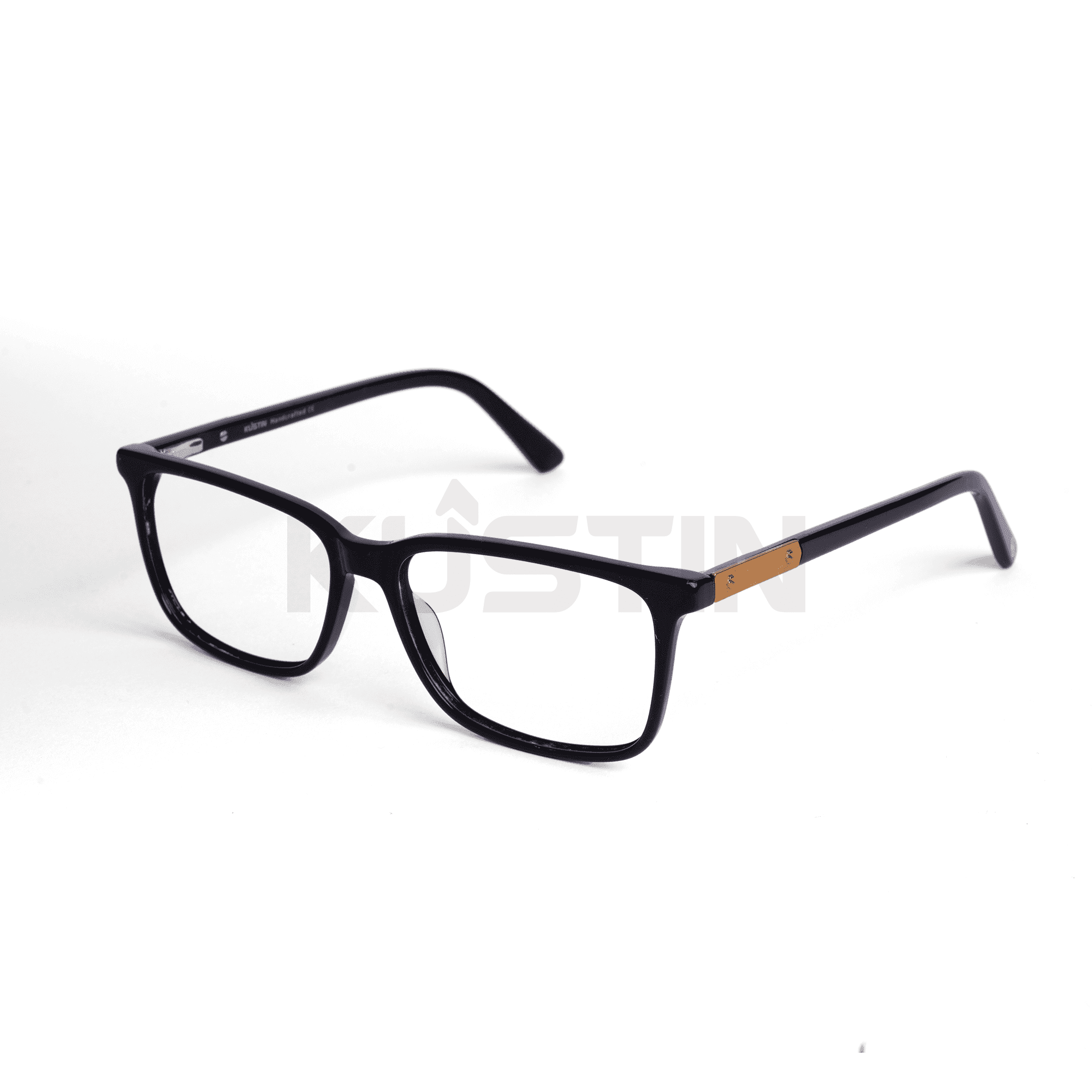 Kustin DAE | Frame Kacamata Square Unisex Minimalis | Bisa Lensa Minus Plus Silinder | Ringan & Nyaman - FULL BLACK