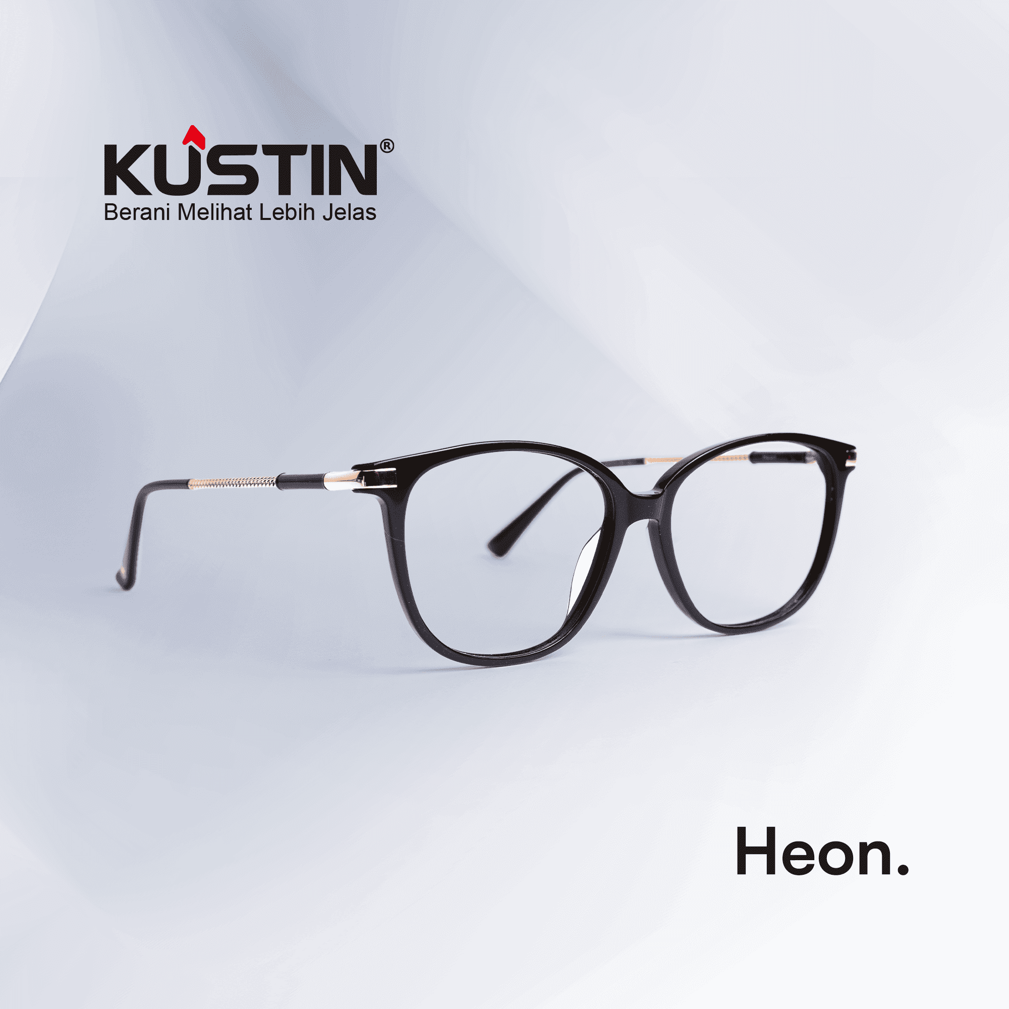 Kustin HEON | Frame Kacamata Unisex Soft Square Premium Ringan | Bisa Pasang Lensa Minus Plus Silinder