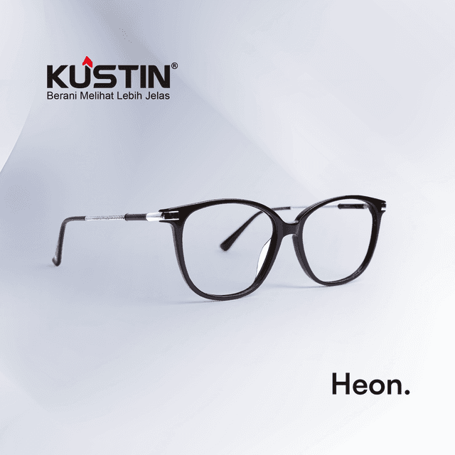 Kustin HEON | Frame Kacamata Unisex Soft Square Premium Ringan | Bisa Pasang Lensa Minus Plus Silinder