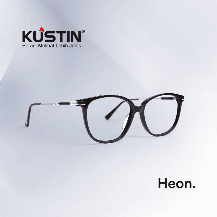 Kustin HEON | Frame Kacamata Unisex Soft Square Premium Ringan | Bisa Pasang Lensa Minus Plus Silinder