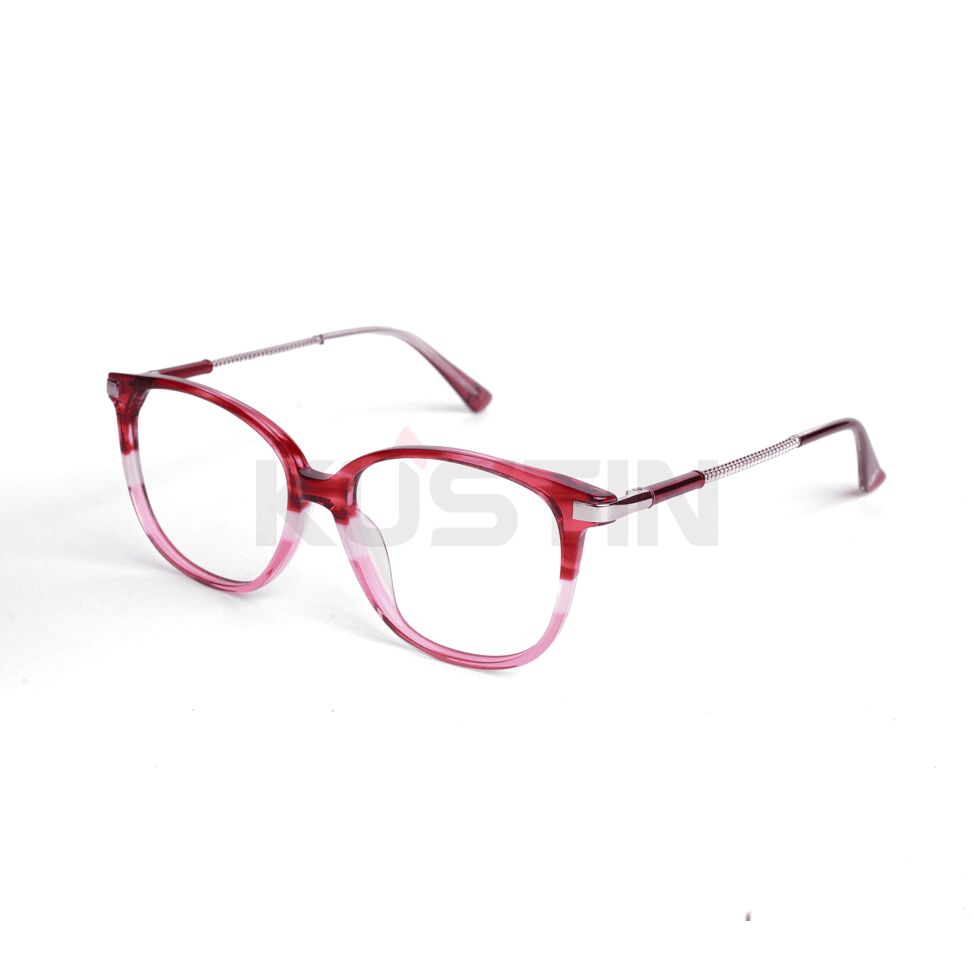 Kustin HEON | Frame Kacamata Unisex Soft Square Premium Ringan | Bisa Pasang Lensa Minus Plus Silinder - CRYSTAL ROSE