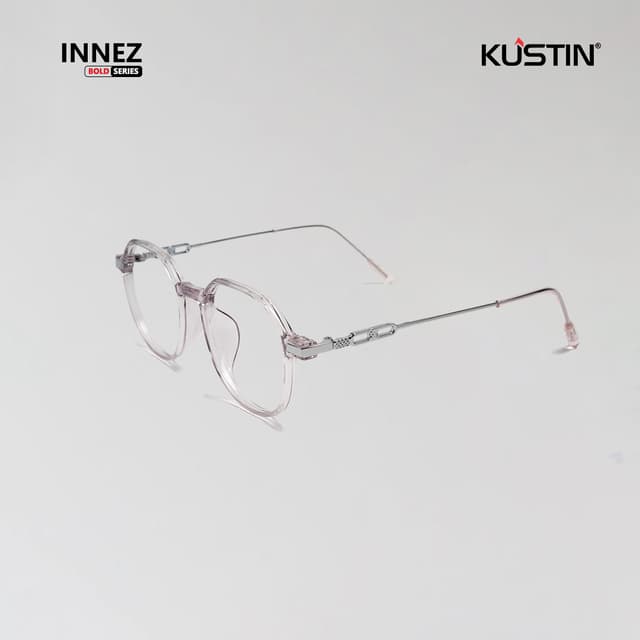 Kustin – INNEZ | Frame Kacamata Metal Tipis Elegan - CRYSTAL PURPLE