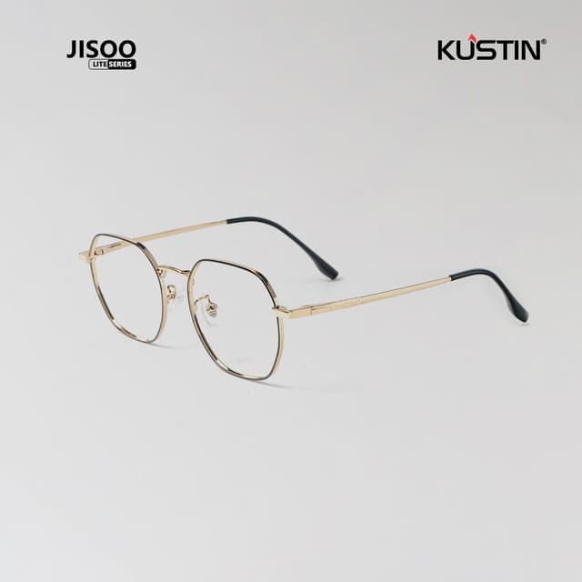 Kustin – JISO | Frame Kacamata Antiradiasi Metal Stylish Wanita - BLACK GOLD
