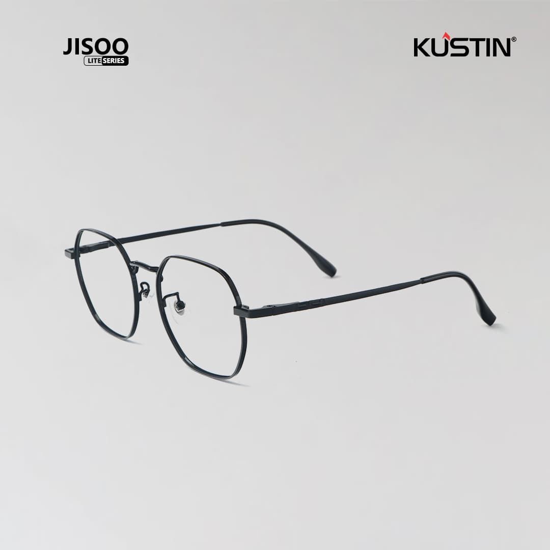 Kustin – JISO | Frame Kacamata Antiradiasi Metal Stylish Wanita - BLACK