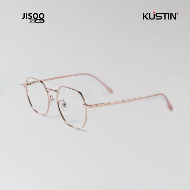 Kustin – JISO | Frame Kacamata Antiradiasi Metal Stylish Wanita - FULL GOLD