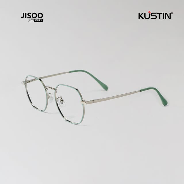 Kustin – JISO | Frame Kacamata Antiradiasi Metal Stylish Wanita - GREEN