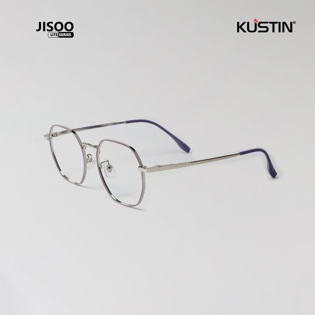 Kustin – JISO | Frame Kacamata Antiradiasi Metal Stylish Wanita - PURPLE