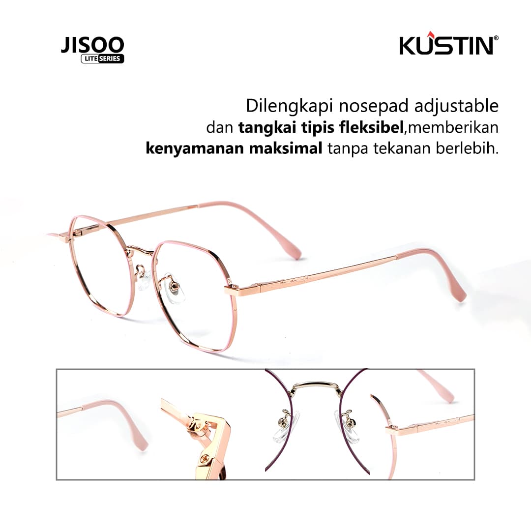Kustin – JISO | Frame Kacamata Antiradiasi Metal Stylish Wanita