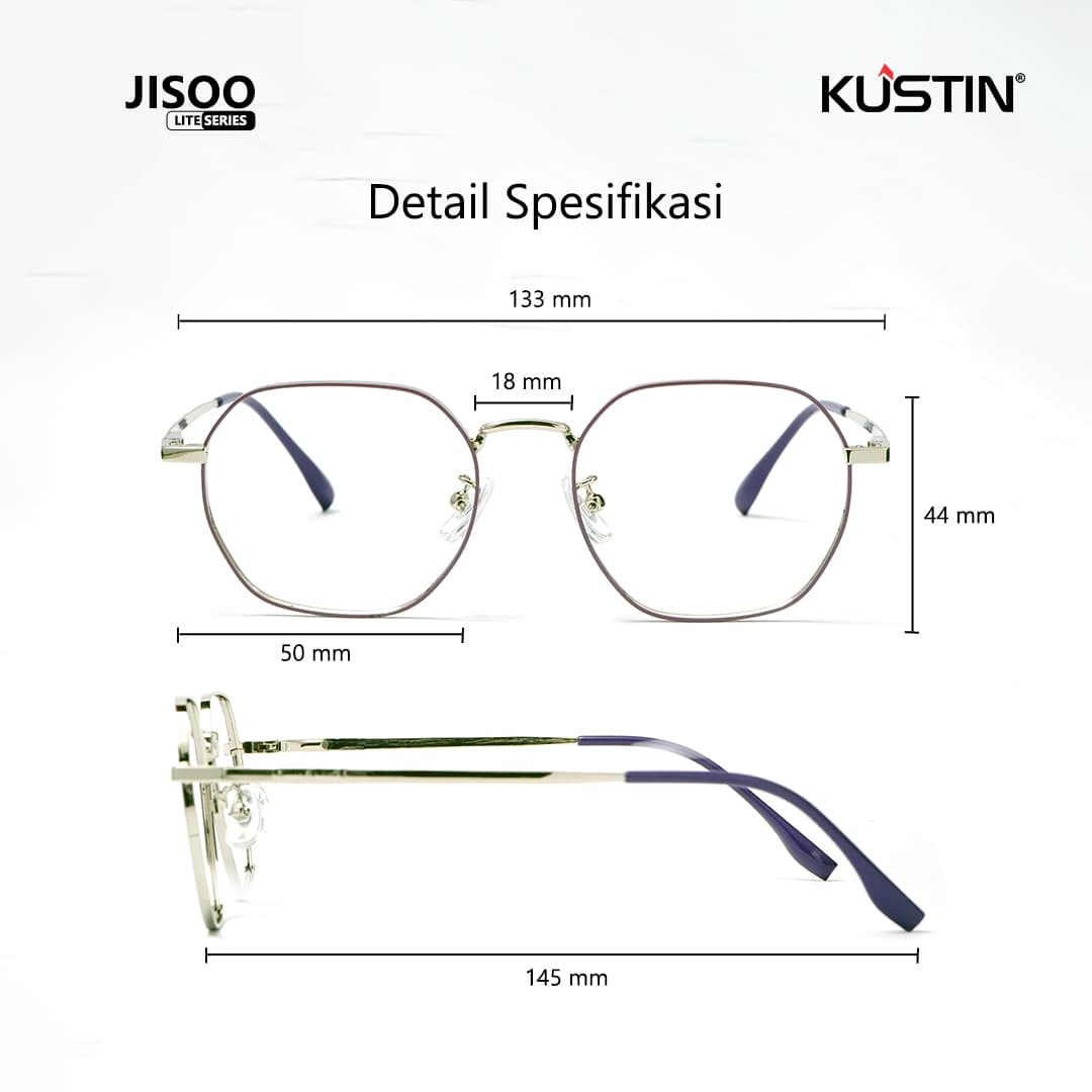 Kustin – JISO | Frame Kacamata Antiradiasi Metal Stylish Wanita