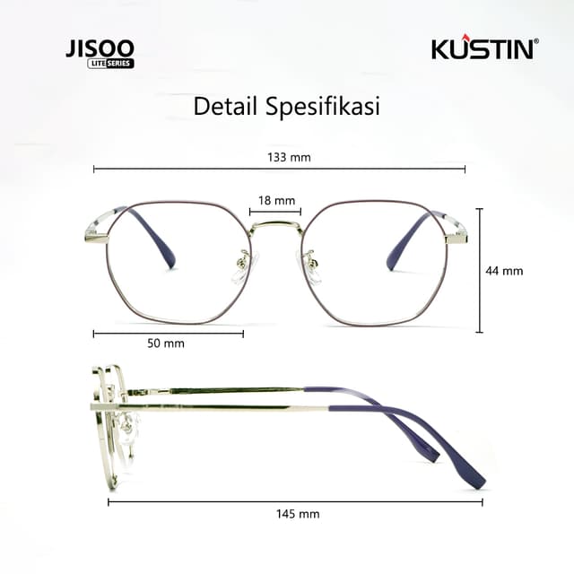 Kustin – JISO | Frame Kacamata Antiradiasi Metal Stylish Wanita