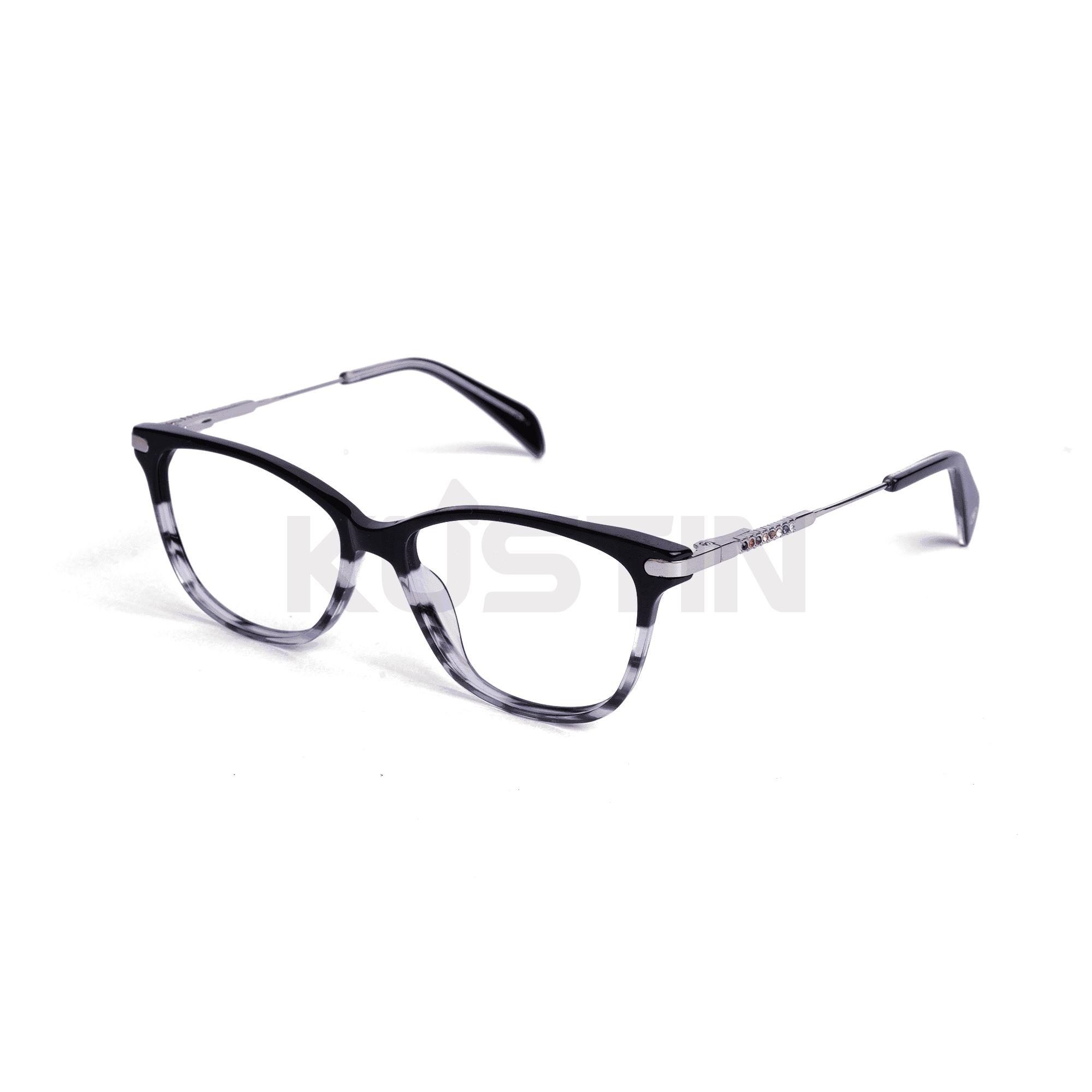 Kustin JOO | Frame Kacamata Unisex Soft Square Premium Ringan | Bisa Pasang Lensa Minus Plus Silinder - BLACK GRADASI