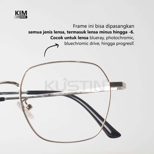 Kustin – KIM | Frame Kacamata Metal Tipis Elegan