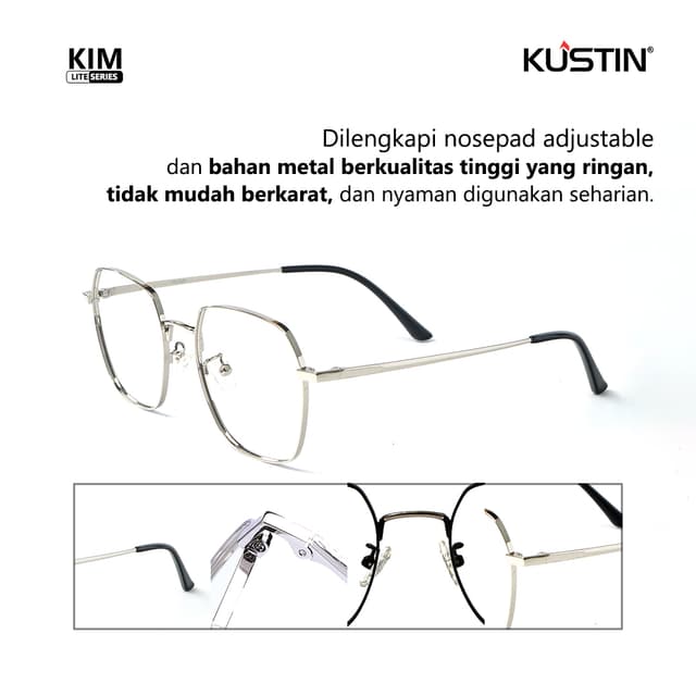 Kustin – KIM | Frame Kacamata Metal Tipis Elegan