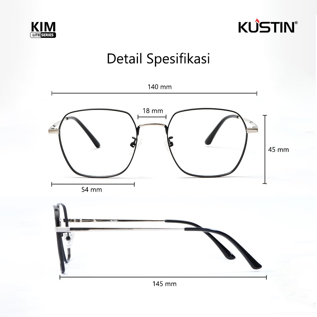 Kustin – KIM | Frame Kacamata Metal Tipis Elegan