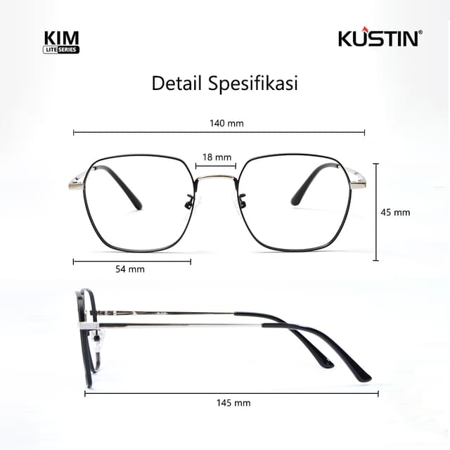 Kustin – KIM | Frame Kacamata Metal Tipis Elegan