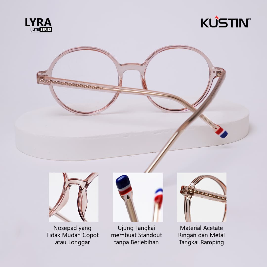 Kustin – LYRA | Kacamata Bulat Wanita Korean Style