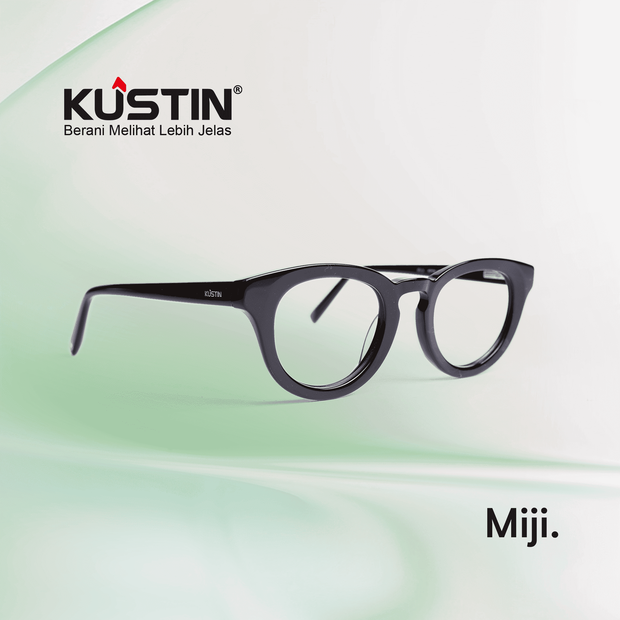 Kustin – MIJI | Frame Kacamata Round Unisex Ringan Elegan | Bisa Pasang Lensa Minus Plus Silinder