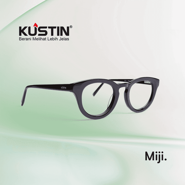 Kustin – MIJI | Frame Kacamata Round Unisex Ringan Elegan | Bisa Pasang Lensa Minus Plus Silinder