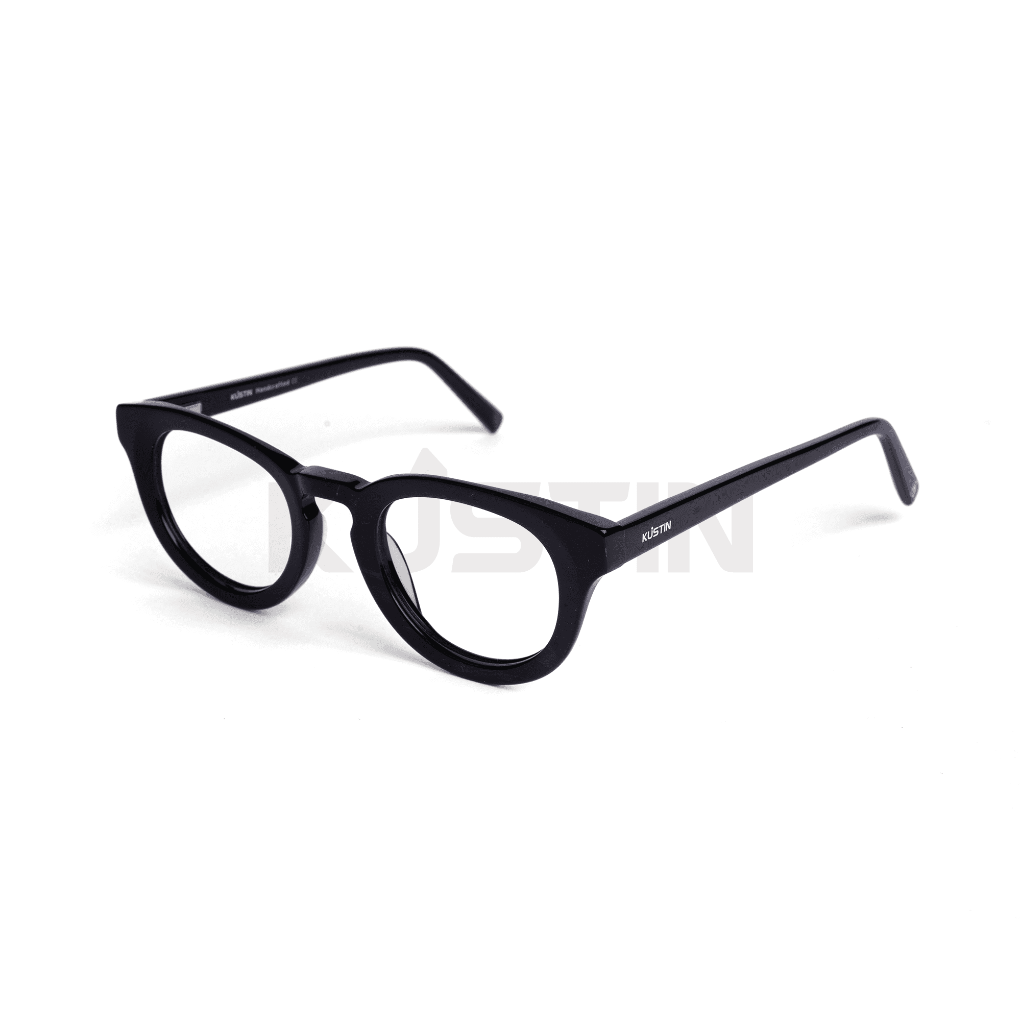 Kustin – MIJI | Frame Kacamata Round Unisex Ringan Elegan | Bisa Pasang Lensa Minus Plus Silinder - FULL BLACK