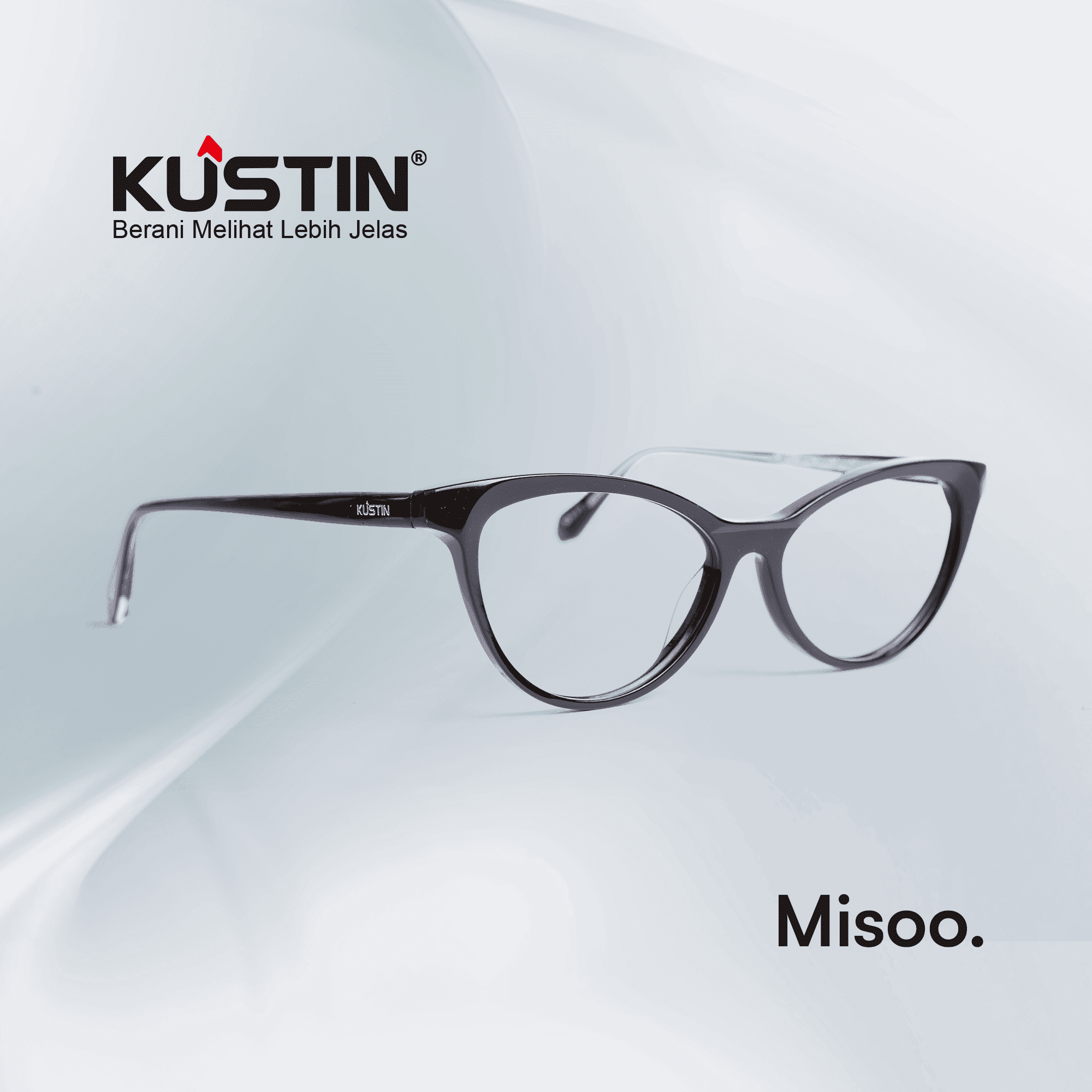 Kustin – MISOO | Frame Kacamata Cat Eye Wanita Elegan Stylish | Bisa Lensa Minus Plus Silinder