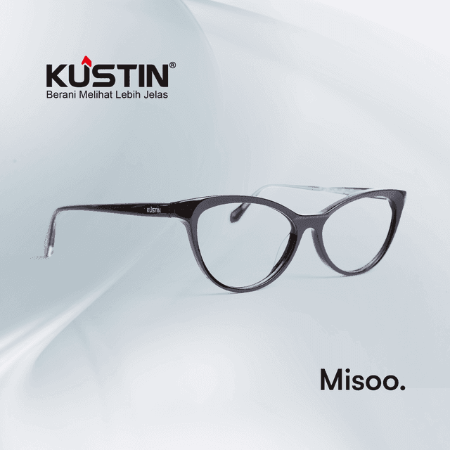 Kustin – MISOO | Frame Kacamata Cat Eye Wanita Elegan Stylish | Bisa Lensa Minus Plus Silinder