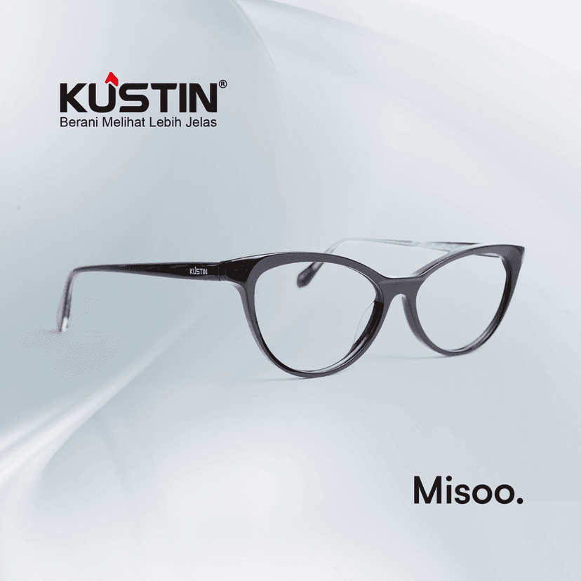 Kustin – MISOO | Frame Kacamata Cat Eye Wanita Elegan Stylish | Bisa Lensa Minus Plus Silinder
