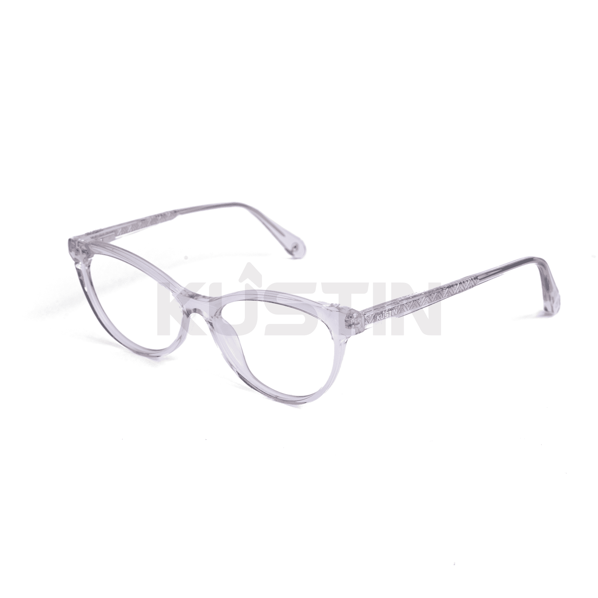 Kustin – MISOO | Frame Kacamata Cat Eye Wanita Elegan Stylish | Bisa Lensa Minus Plus Silinder - CRYSTAL