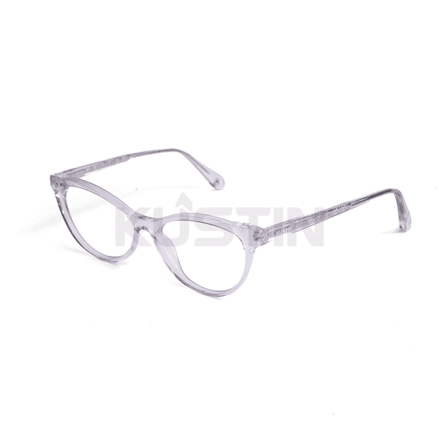 Kustin – MISOO | Frame Kacamata Cat Eye Wanita Elegan Stylish | Bisa Lensa Minus Plus Silinder - CRYSTAL