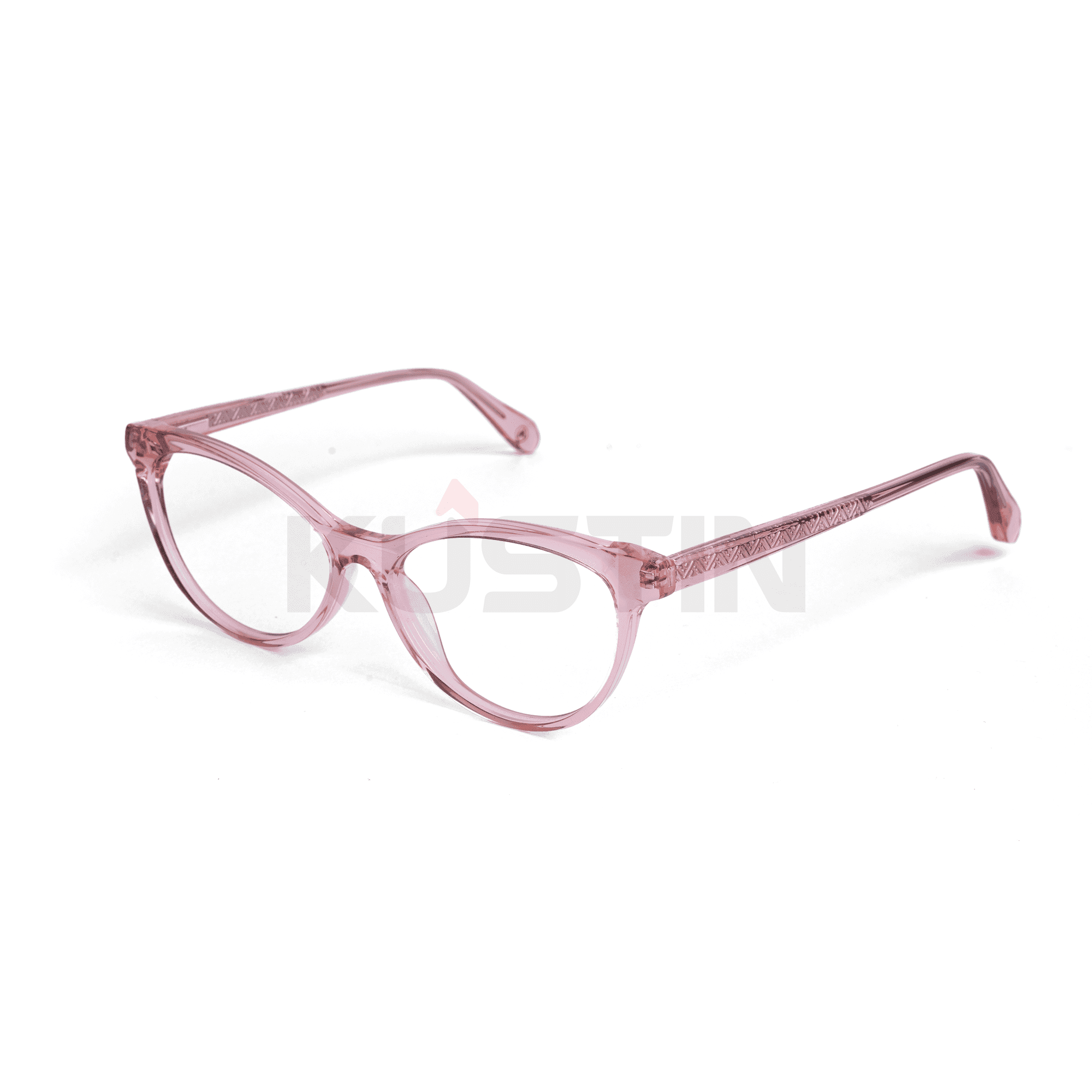 Kustin – MISOO | Frame Kacamata Cat Eye Wanita Elegan Stylish | Bisa Lensa Minus Plus Silinder - CRYSTAL PINK