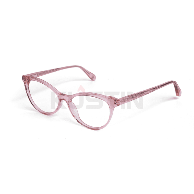 Kustin – MISOO | Frame Kacamata Cat Eye Wanita Elegan Stylish | Bisa Lensa Minus Plus Silinder - CRYSTAL PINK