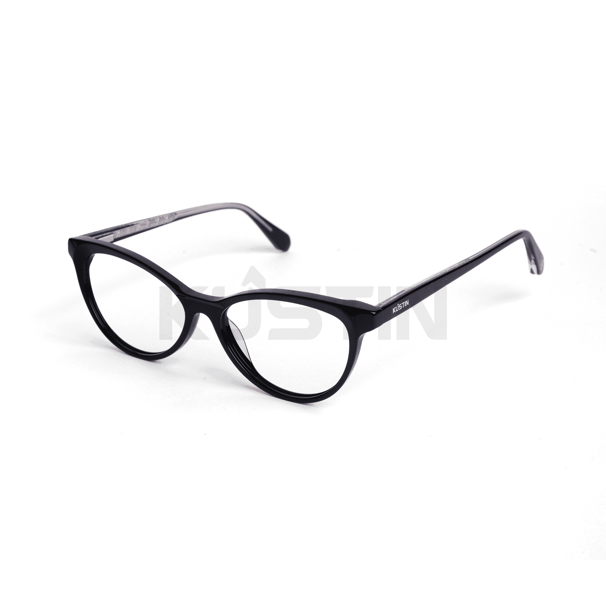 Kustin – MISOO | Frame Kacamata Cat Eye Wanita Elegan Stylish | Bisa Lensa Minus Plus Silinder - FULL BLACK
