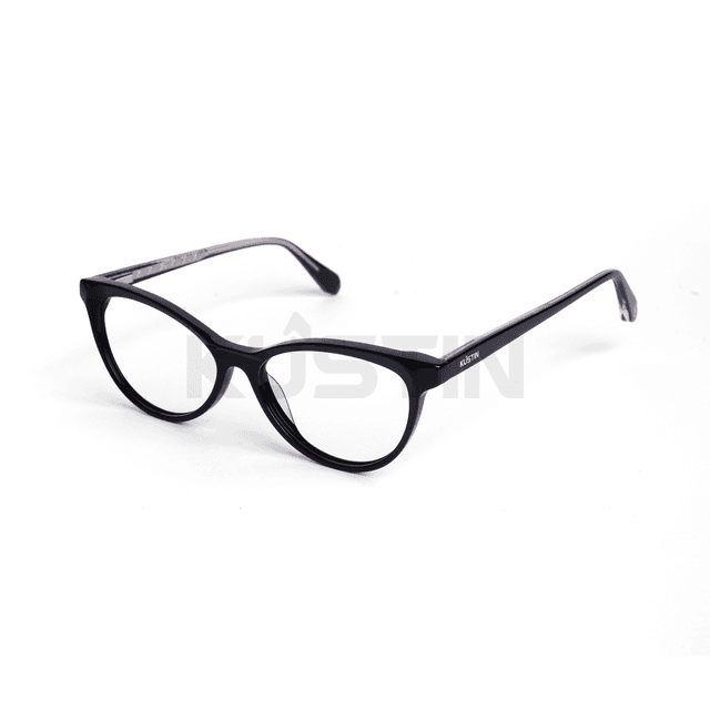 Kustin – MISOO | Frame Kacamata Cat Eye Wanita Elegan Stylish | Bisa Lensa Minus Plus Silinder - FULL BLACK