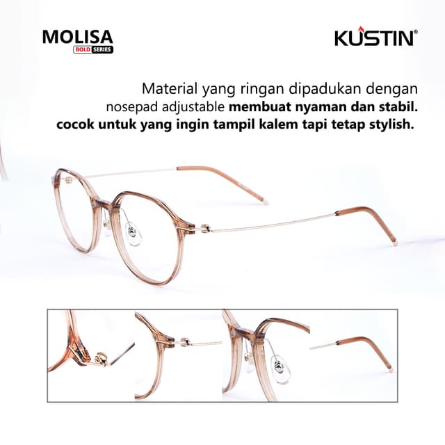Kustin – MOLISA | Frame Kacamata Unisex Stylish Ringan