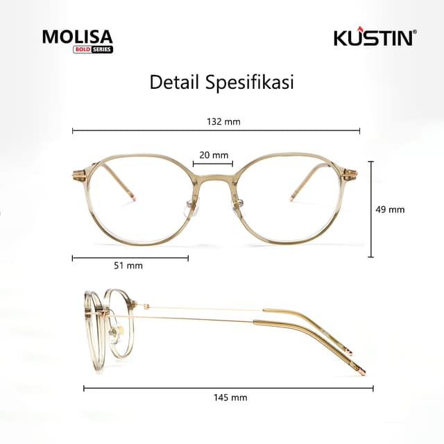 Kustin – MOLISA | Frame Kacamata Unisex Stylish Ringan