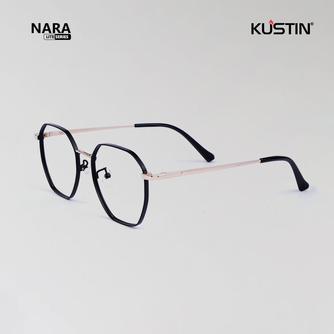 Kustin – NARA | Frame Kacamata Unisex Elegan Stylish Ringan - BLACK